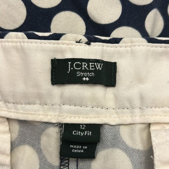 J Crew navy blue white circle ankle pants Curvy fit Size 12 EUC - Picture 6 of 9